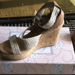 Brand new ankle wrap woven sandals